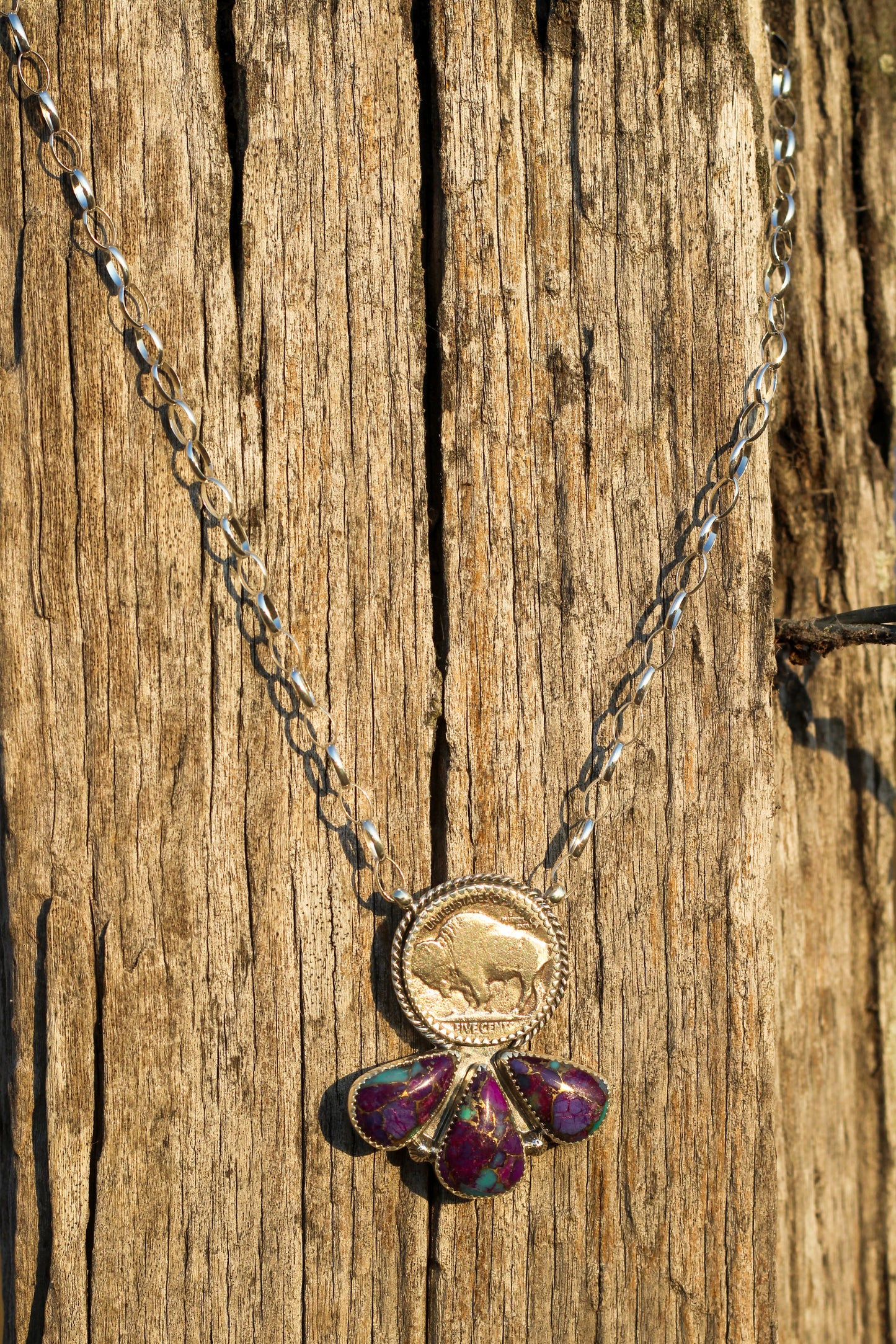Mojave Purple Buffalo Nickel Necklace
