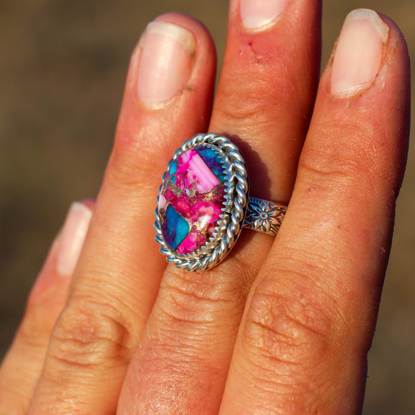 Pink Spiny Oyster Ring