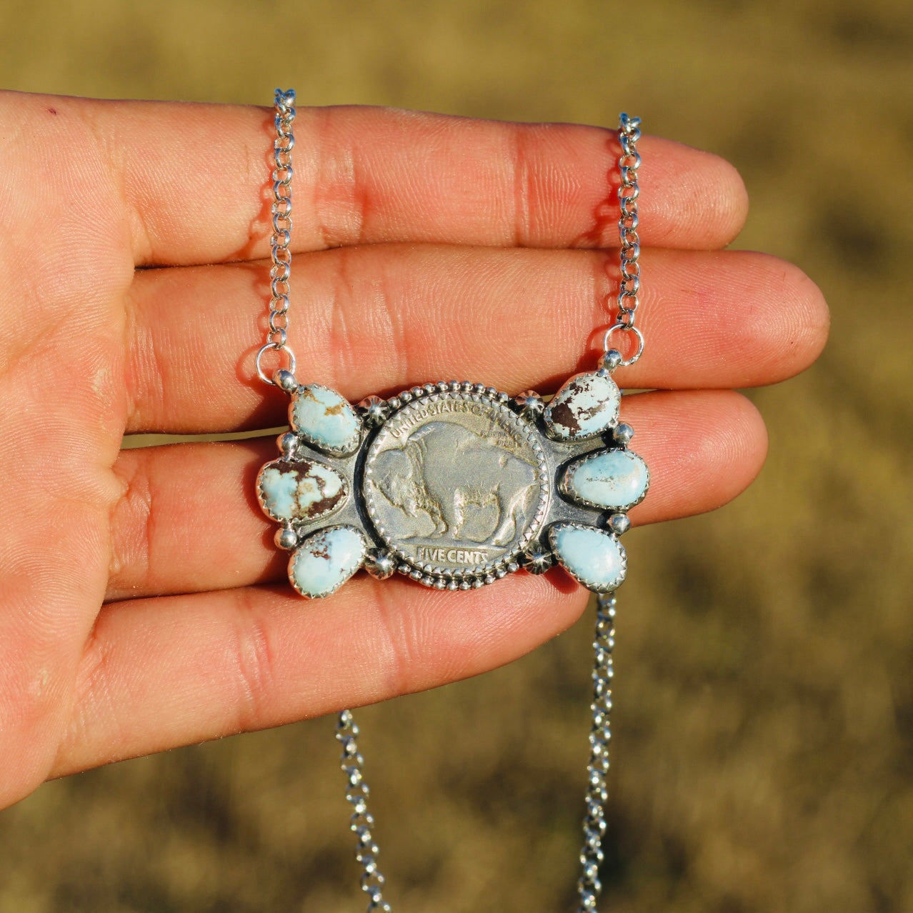 Buffalo Nickel Necklace - Golden Hills