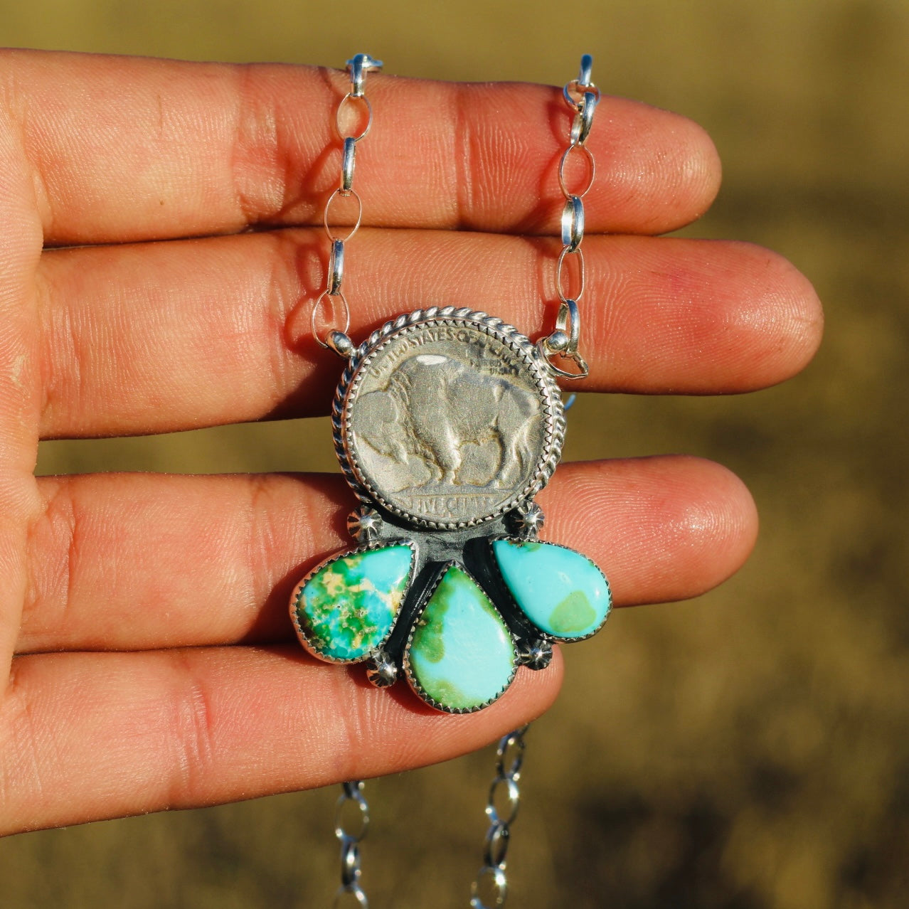 Buffalo Nickel Necklace - Sonoran Mountain
