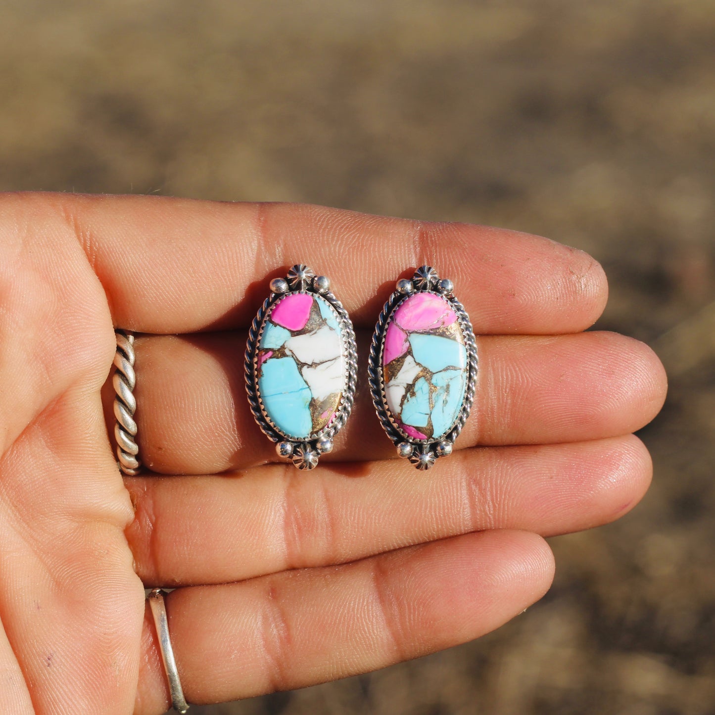 Cotton Candy Studs