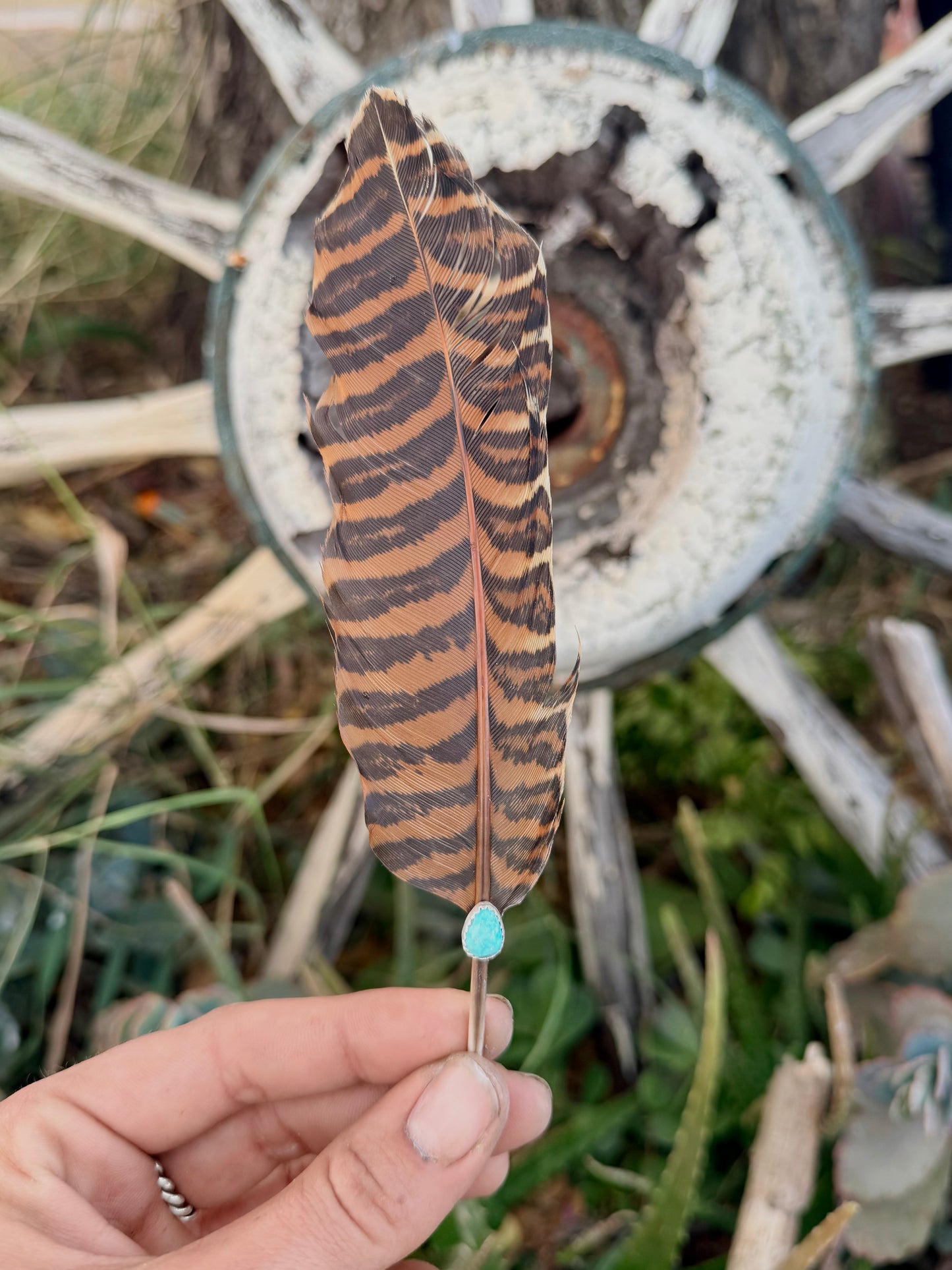 Turquoise Hat Feather