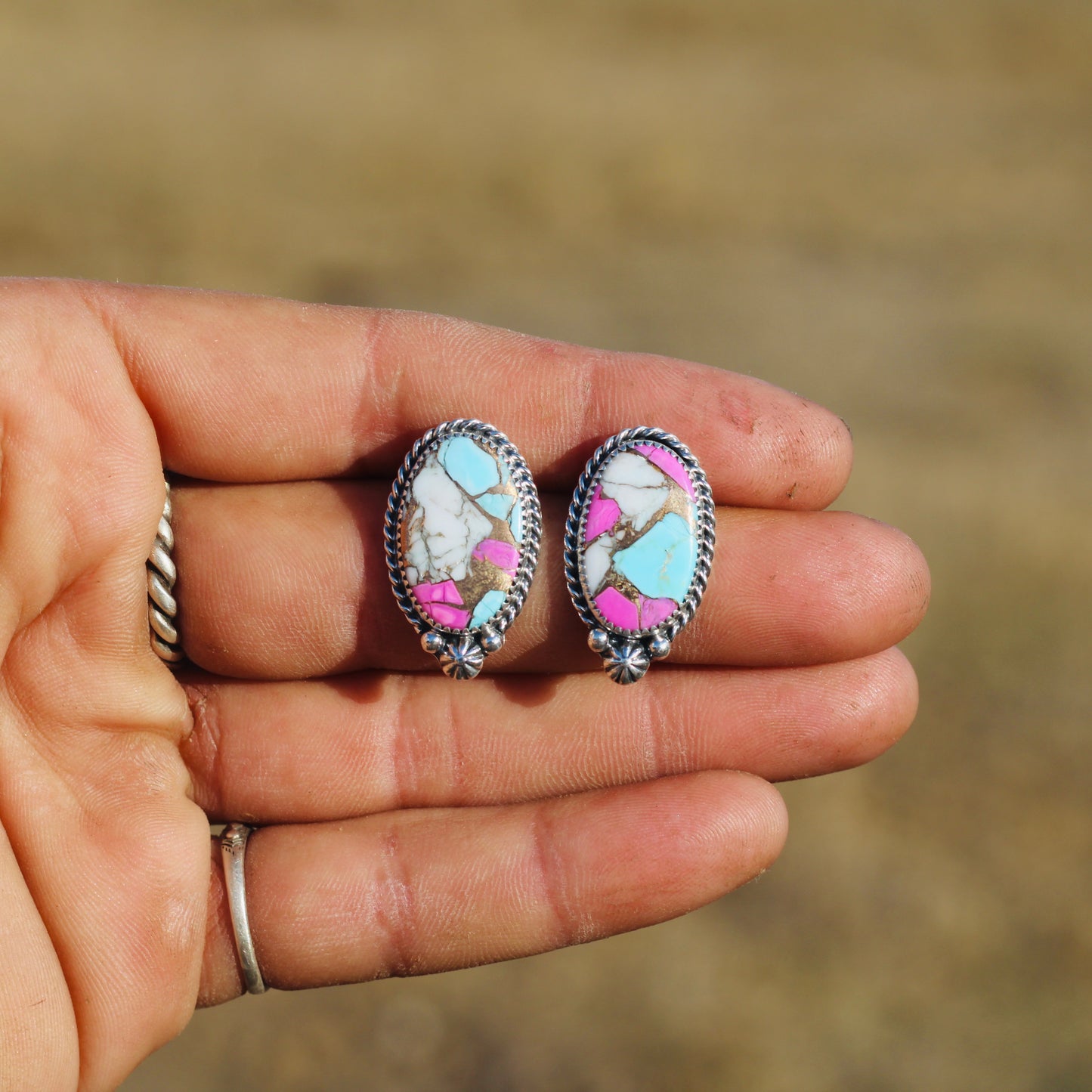 Cotton Candy Studs