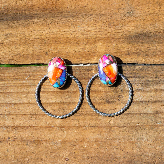 Pink Spiny Oyster Earrings