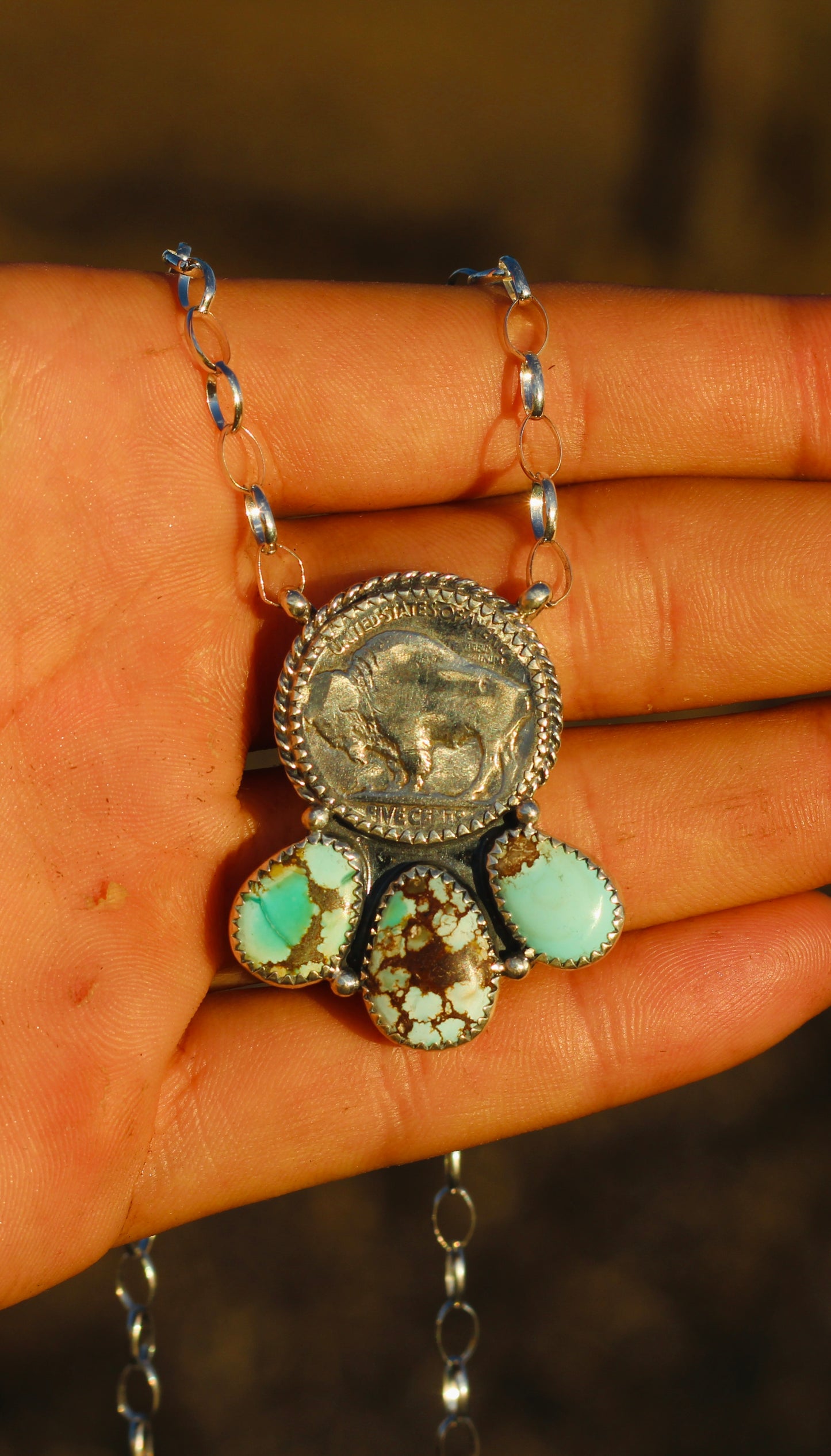 Golden Hills Turquoise Buffalo Necklace